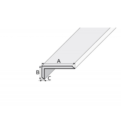 Kątownik fazowany aluminiowy B24-25 1 mb Anoda srebro