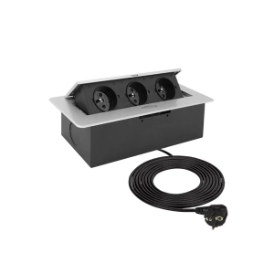Gniazdo meblowe wpuszczane KOMBI BOX 3 gniazda Design Light