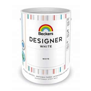 Farba do ścian i sufitów, lateksowa BECKERS DESIGNER WHITE, 5L