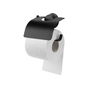 Uchwyt na papier toaletowy , czarny , z przyssawką , FOX
