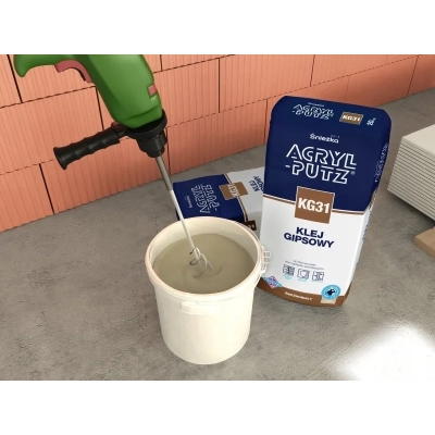 KLEJ GIPSOWY z włóknem celulozowym ACRYL-PUTZ® KG31 , 20kg