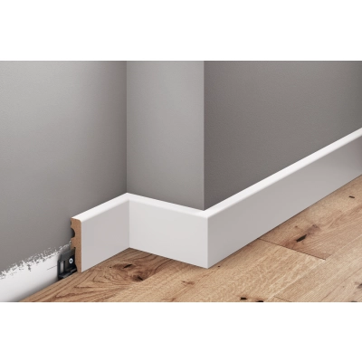 Listwa MDF przypypodłogowa 58x14,5mm  L= 2,20m  okleina półmat Biała