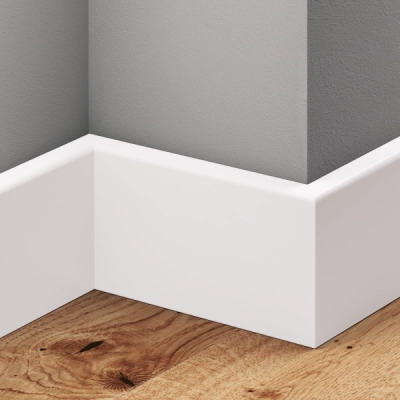 Listwa MDF przypypodłogowa 58x14,5mm  L= 2,20m  okleina półmat Biała