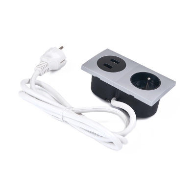 Gniazdo blatowe z USB czarne Altori