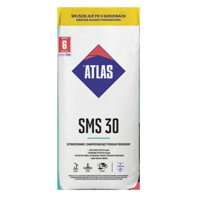 ATLAS SMS 30 szybkosprawny, samopoziomujący podkład podłogowy (od 3 do 30 mm) 25kg