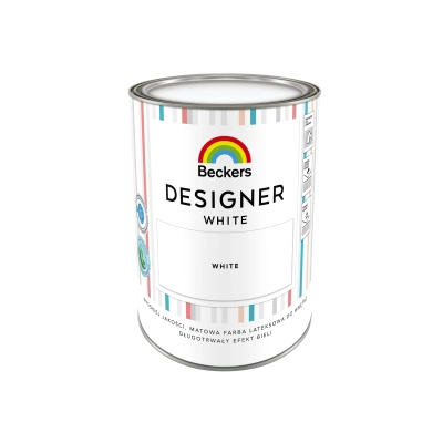 Farba do ścian i sufitów, lateksowa BECKERS DESIGNER WHITE, 1L