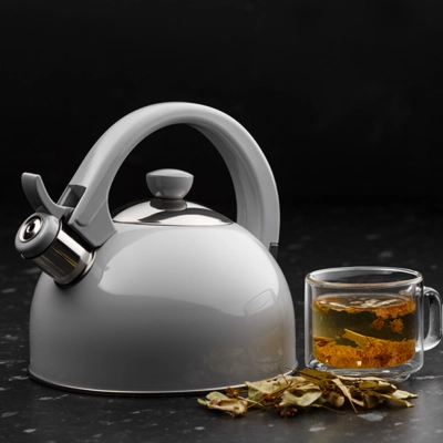 Czajnik 1,7l  MOLLY nierdzewny, gaz, indukcja, szary, granatowy