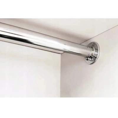 rurka drążek ubraniowy, stalowy, chrom fi 25, 1mb + 2 rozety