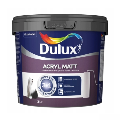 Dulux ACRYL MATT farba lateksowa do ścian i sufitów 3L