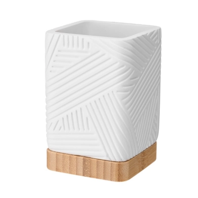 Kubek łazienkowy CAMINO kwadratowy czarny, biały