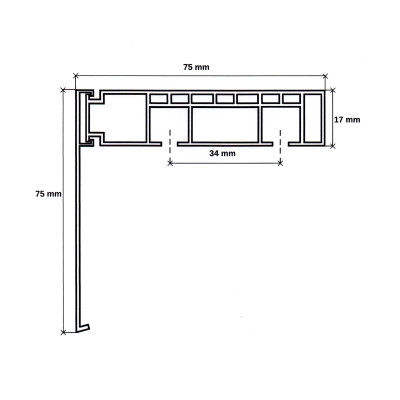 Karnisz przysufitowy GALAXY, 200-400 cm, RAK Aluminium/PVC