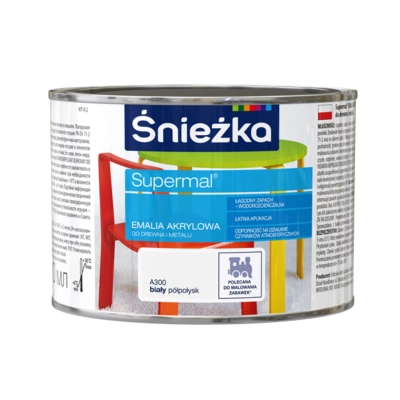 Śnieżka SUPERMAL emalia akrylowa, 400ml różne kolory